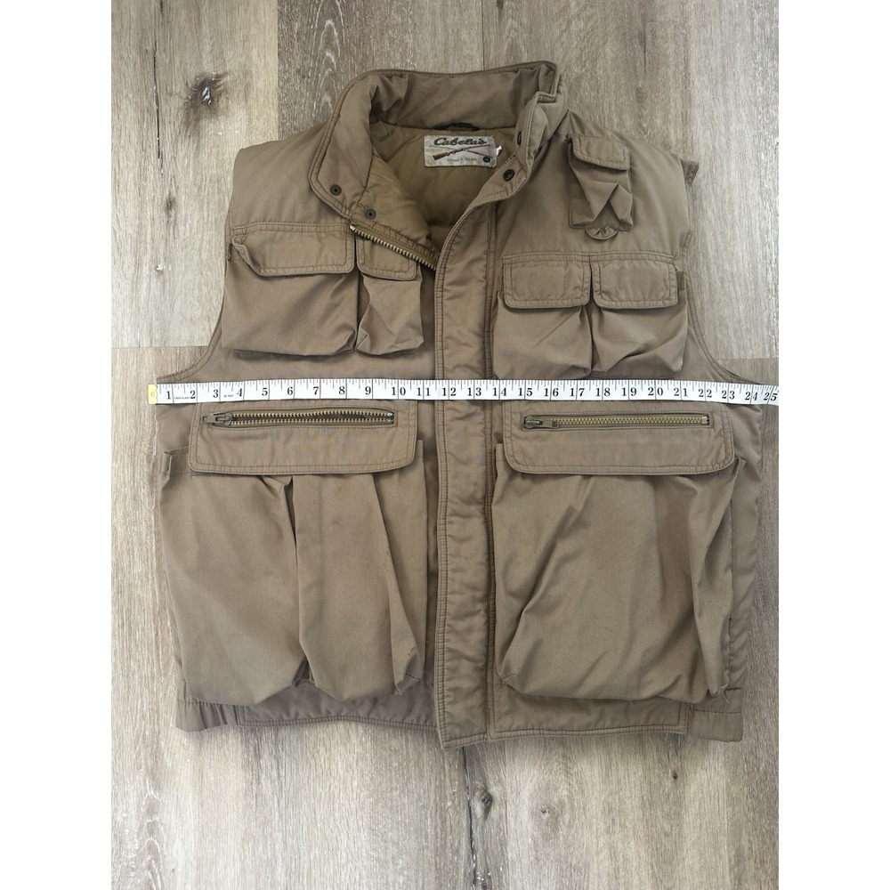 VTG Cabela's Fly Fishing Vest Mens L Tan Multi Pocket Hunting Utility Outdoor - Picture 6 of 7